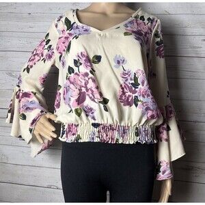 Vintage Y2k Live4Truth Floral Cropped Blouse